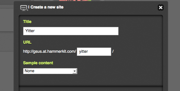 create a new site