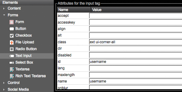 text input