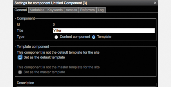 setting for component untitled